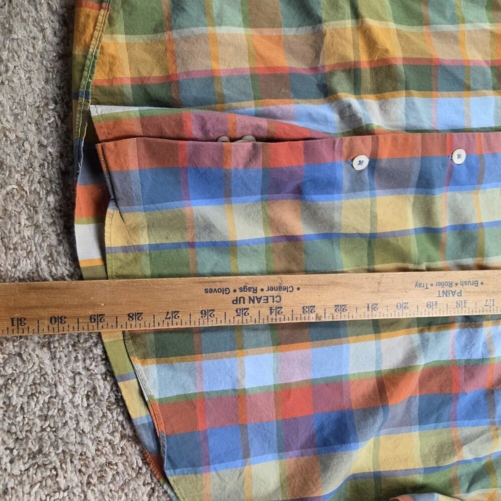 Alan Flusser Shirt Mens XL Plaid Long Sleeve Button Up Colorful Preppy - Picture 5 of 7